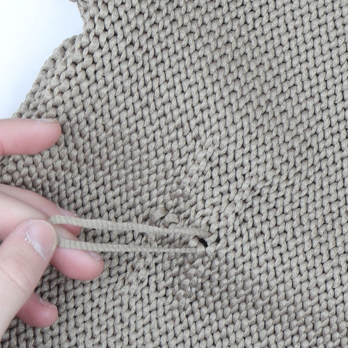 Marks and Spencer Women’s Beige Asymmetrical Knit Jumper M