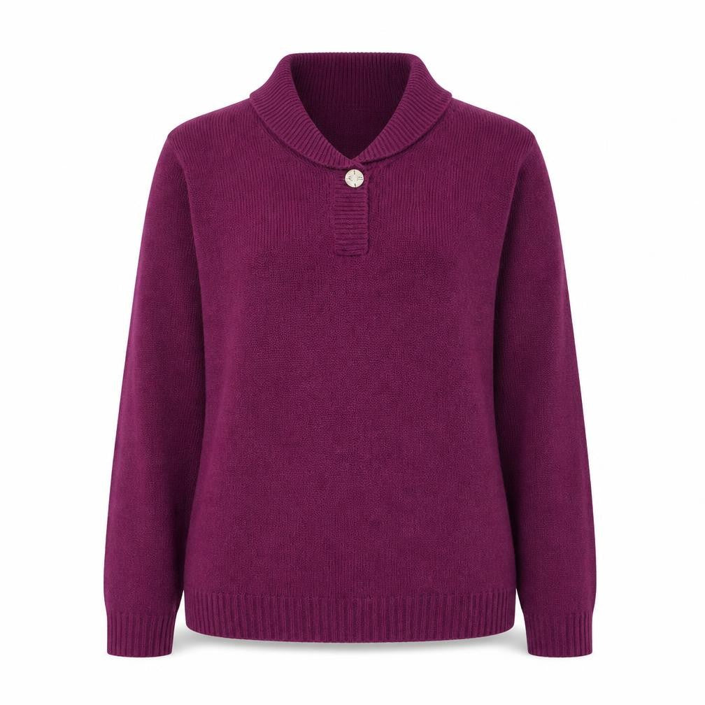 Honor Millburn Women's Purple Acrylic Henley Jumper Size 14-16