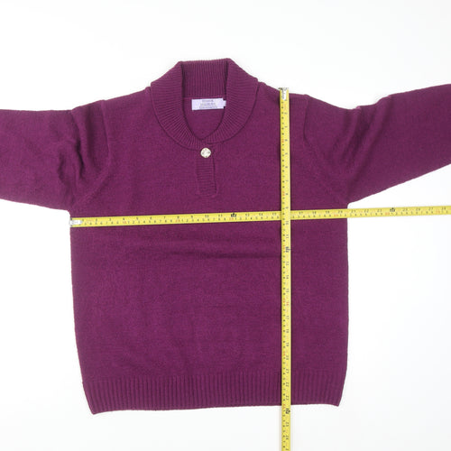 Honor Millburn Women's Purple Acrylic Henley Jumper Size 14-16
