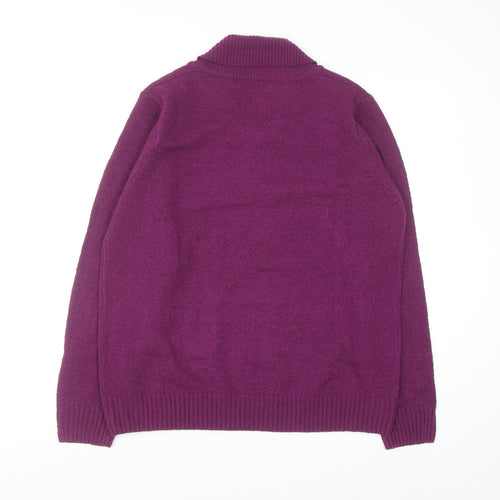 Honor Millburn Women's Purple Acrylic Henley Jumper Size 14-16