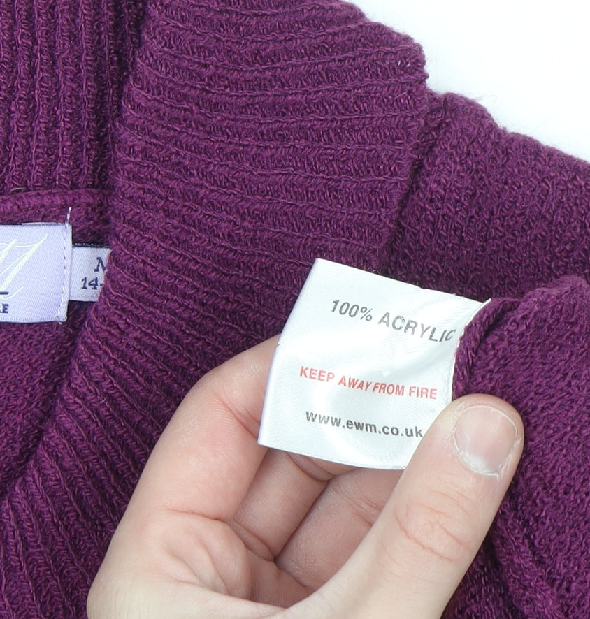 Honor Millburn Women's Purple Acrylic Henley Jumper Size 14-16