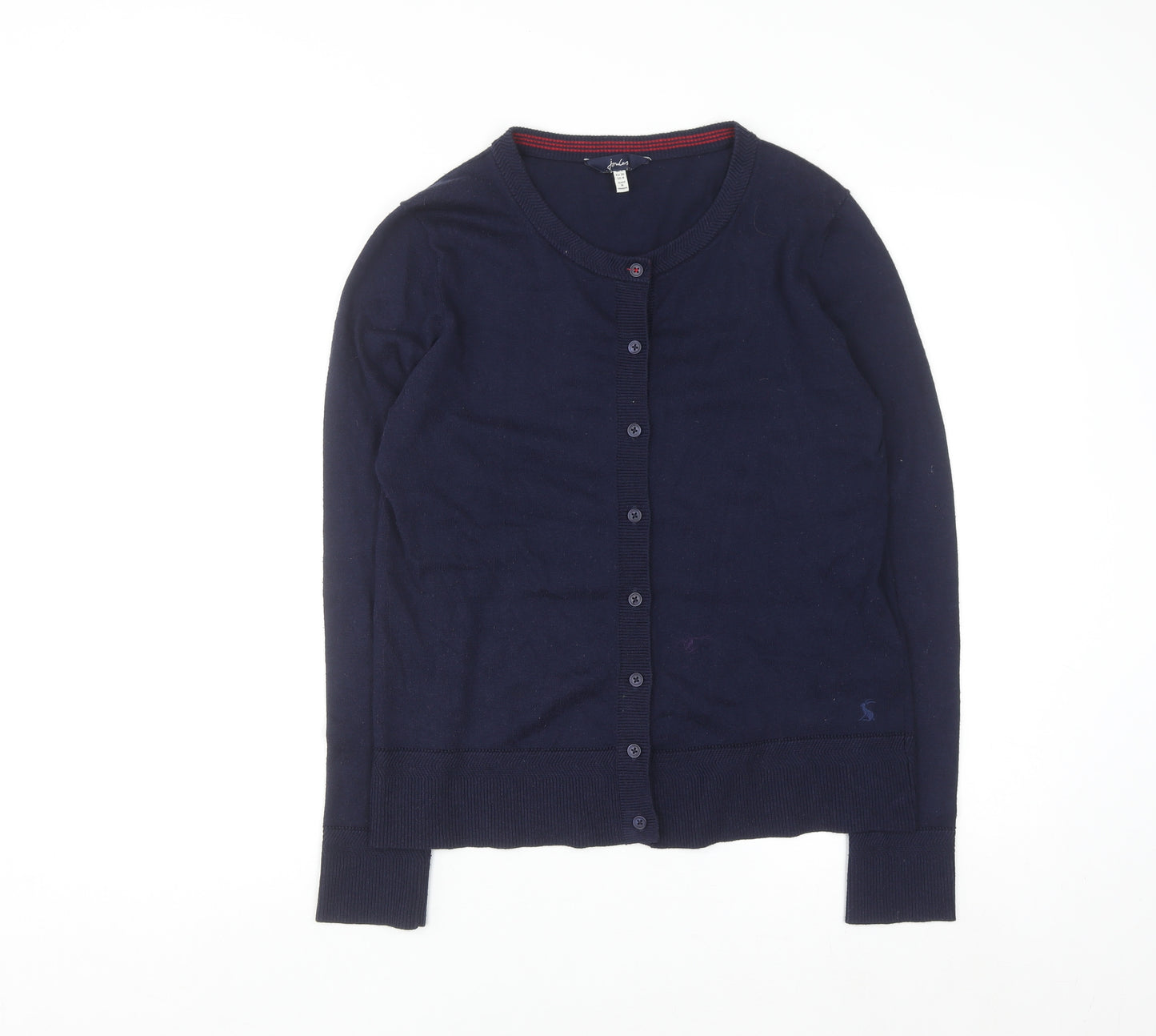 Joules Women Blue Cotton Button Cardigan Size 8 Regular Fit