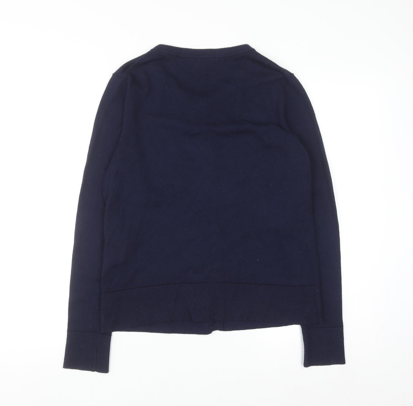 Joules Women Blue Cotton Button Cardigan Size 8 Regular Fit