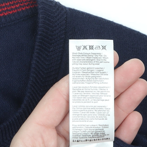 Joules Women Blue Cotton Button Cardigan Size 8 Regular Fit