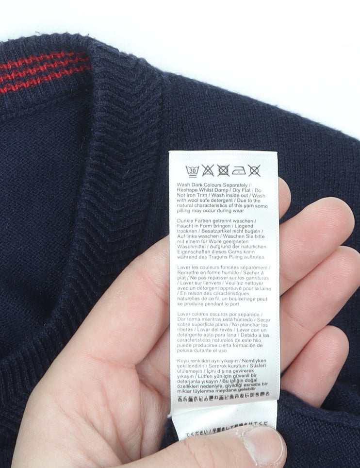 Joules Women Blue Cotton Button Cardigan Size 8 Regular Fit