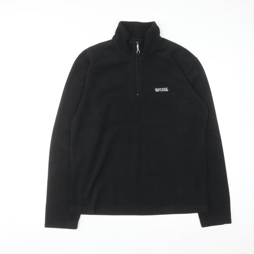 Regatta Mens Black Fleece 1/4 Zip Pullover Sweatshirt M
