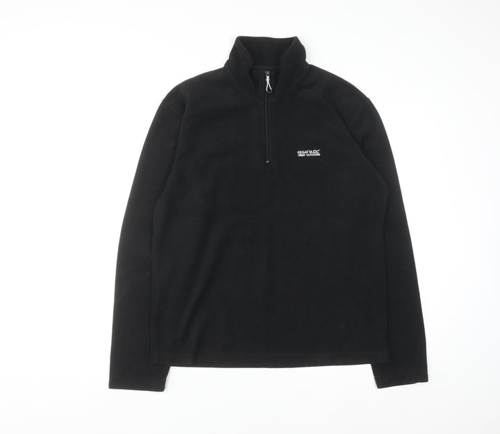 Regatta Mens Black Fleece 1/4 Zip Pullover Sweatshirt M