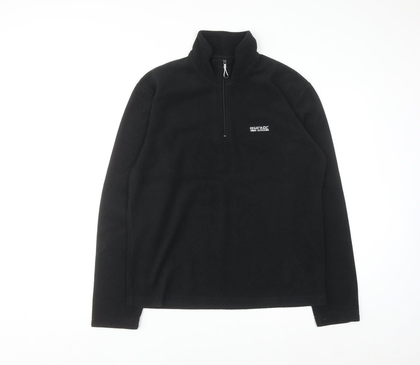 Regatta Mens Black Fleece 1/4 Zip Pullover Sweatshirt M