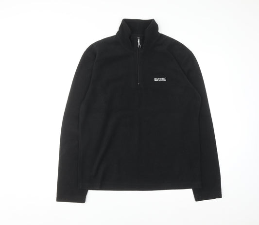 Regatta Mens Black Fleece 1/4 Zip Pullover Sweatshirt M