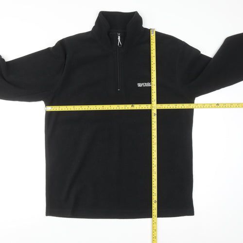 Regatta Mens Black Fleece 1/4 Zip Pullover Sweatshirt M