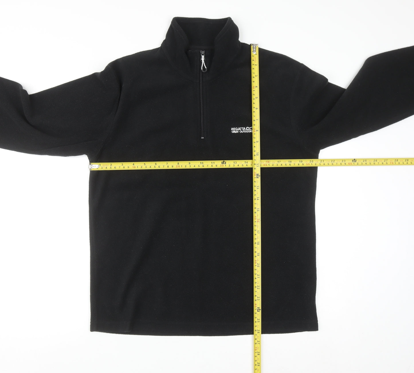Regatta Mens Black Fleece 1/4 Zip Pullover Sweatshirt M