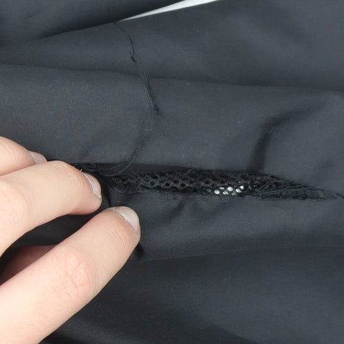 Primark Men Black L Windbreaker Hooded Jacket Full Zip Polyester