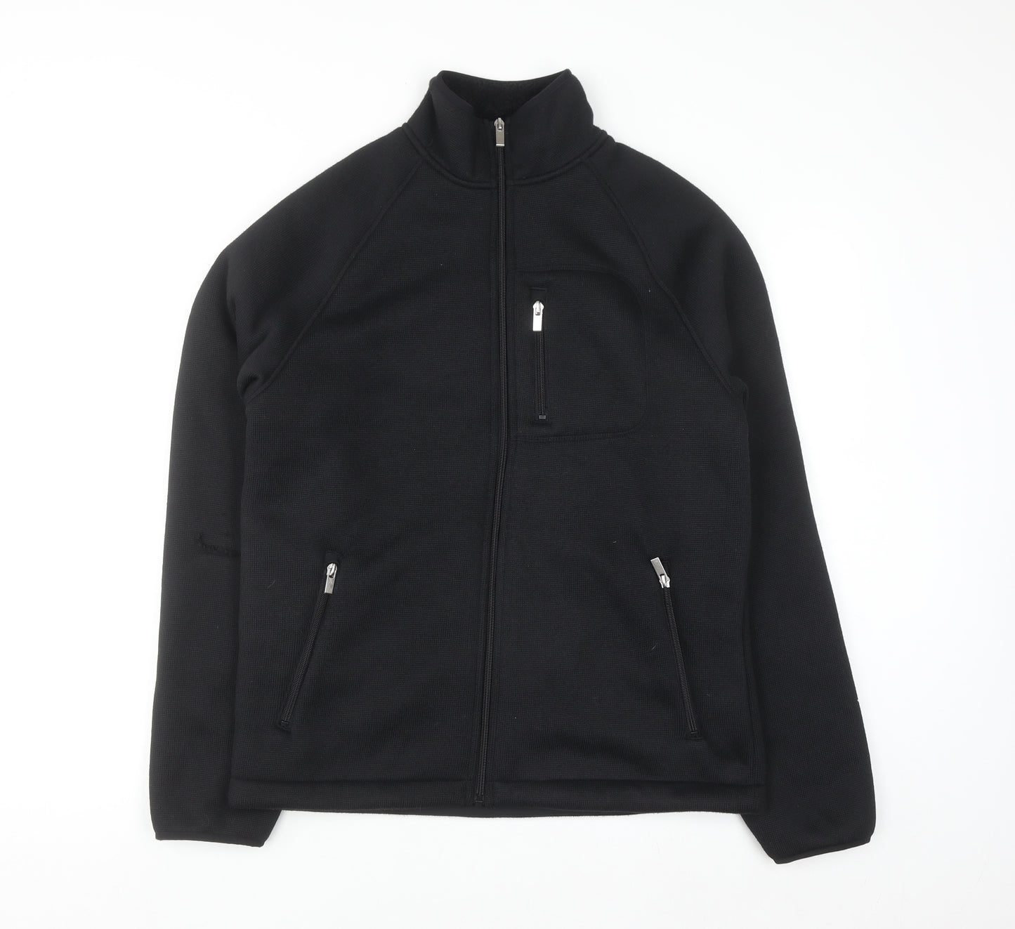 Marks and Spencer Men's Black Full Zip Fleece Sweatshirt S Regular