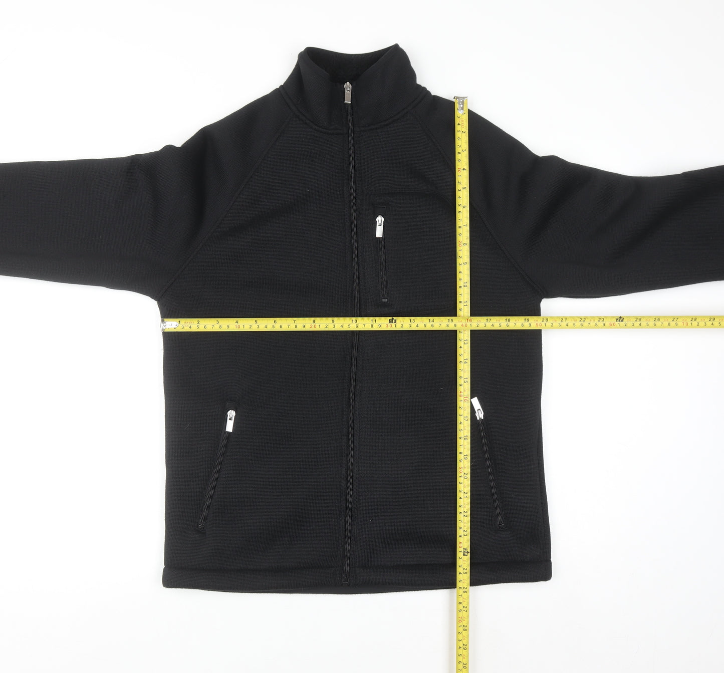 Marks and Spencer Men's Black Full Zip Fleece Sweatshirt S Regular