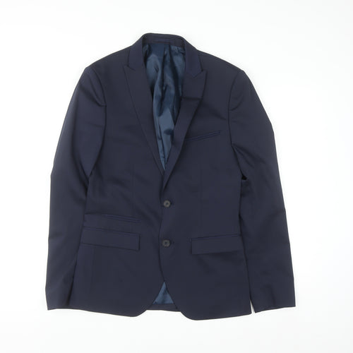 Jules Women's Blue Slim Fit Wool Blend Blazer Size 18