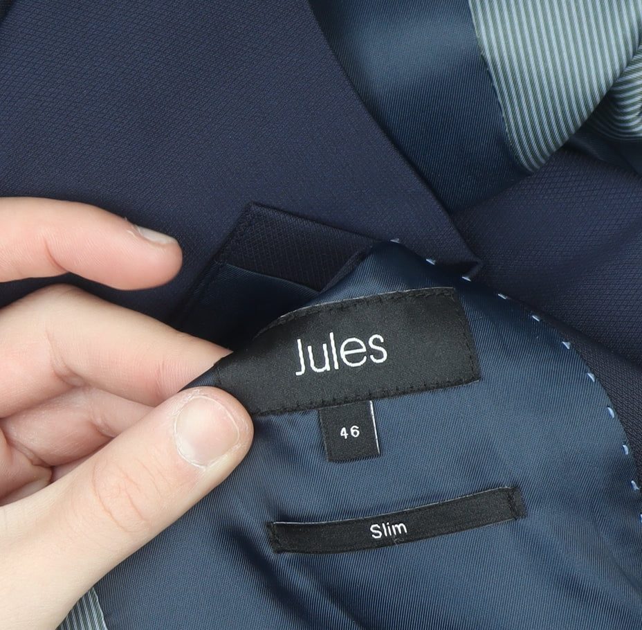 Jules Women's Blue Slim Fit Wool Blend Blazer Size 18