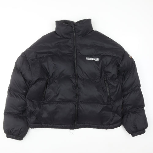Napapijri Men's Black Small Puffer Jacket Winter Insulated Zip