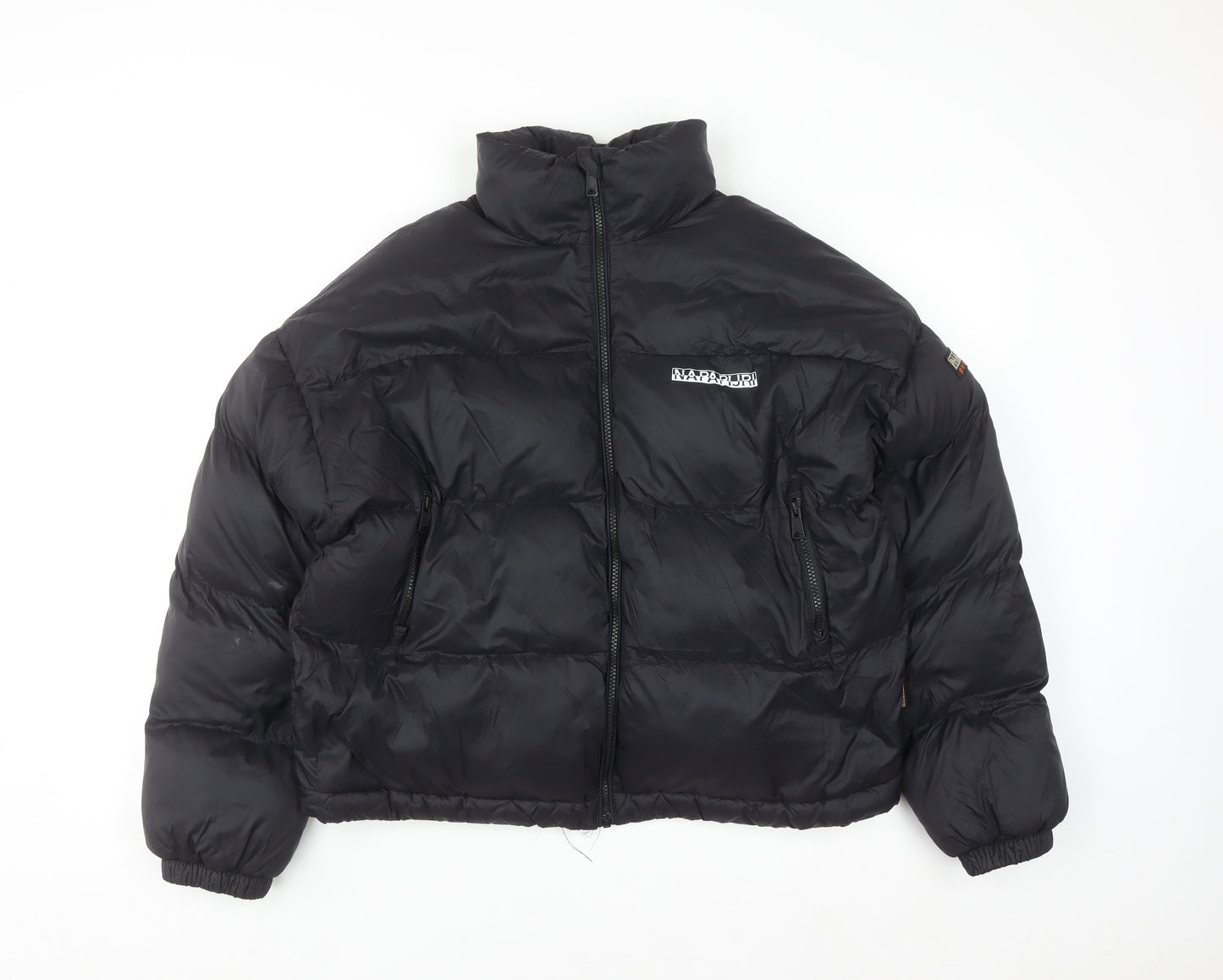 Napapijri Men's Black Small Puffer Jacket Winter Insulated Zip
