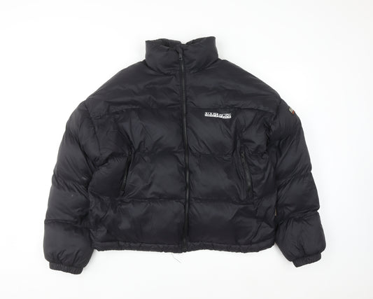 Napapijri Men's Black Small Puffer Jacket Winter Insulated Zip
