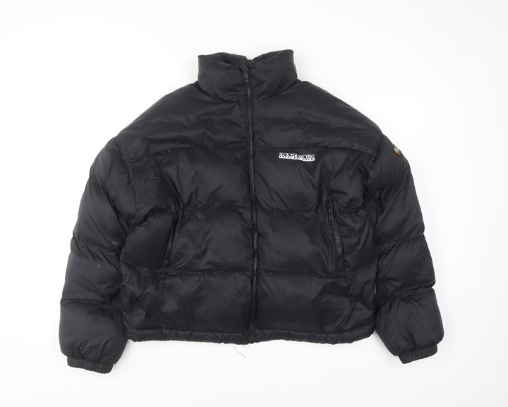 Napapijri Men's Black Small Puffer Jacket Winter Insulated Zip