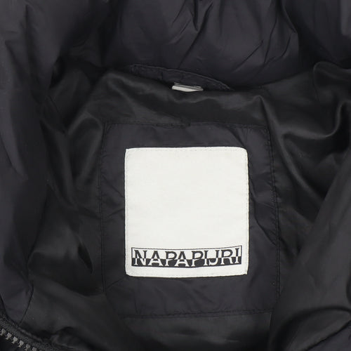 Napapijri Men's Black Small Puffer Jacket Winter Insulated Zip