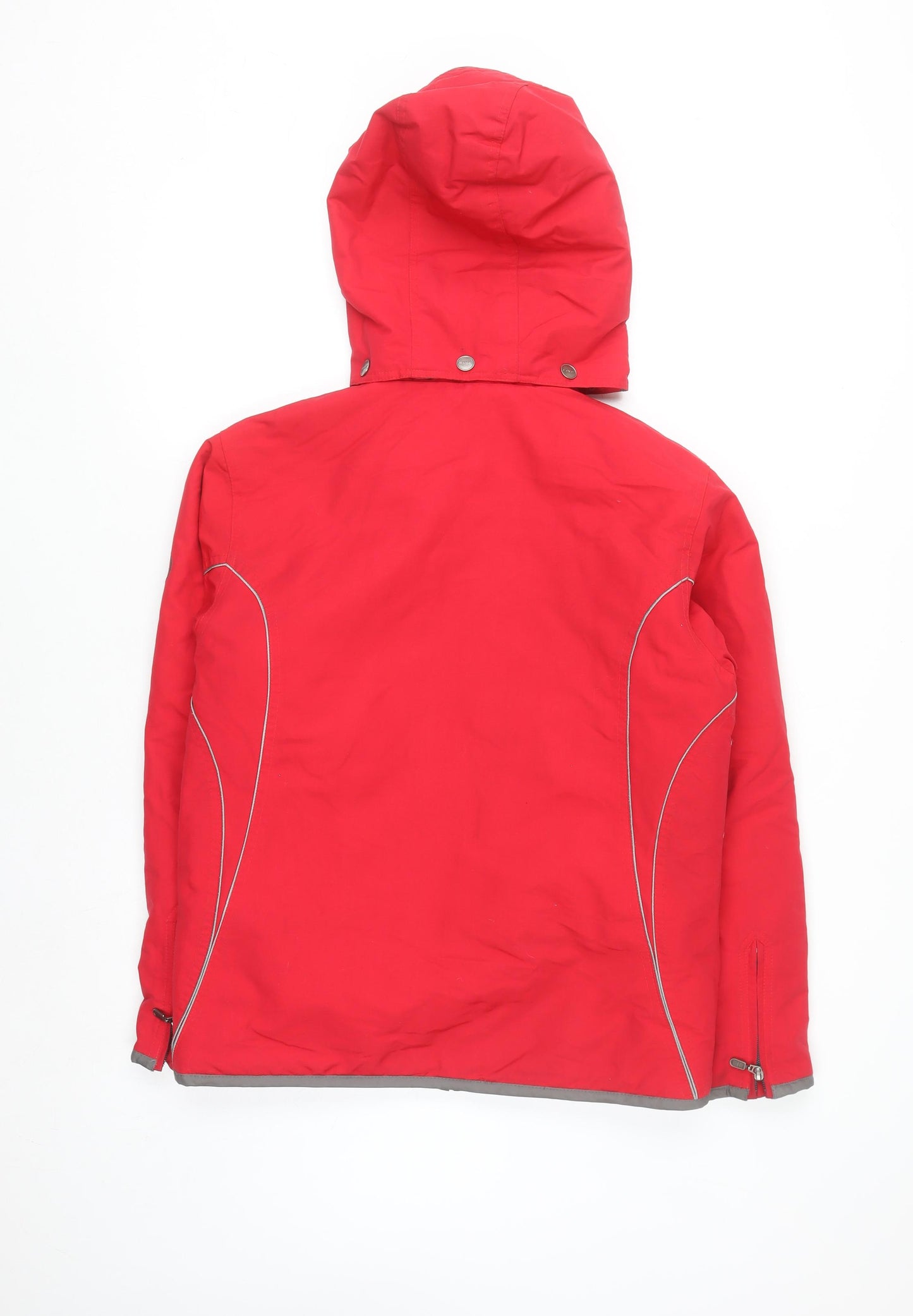 FIVE Red Waterproof Hooded Puffer Jacket Women UK 8 Winter Nylon