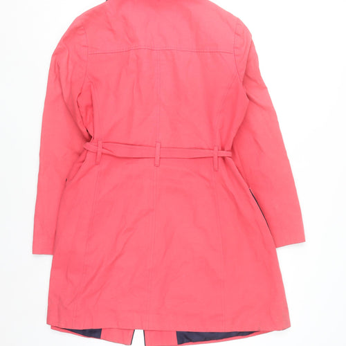 F&F Women's Pink Belted Trench Coat Size 14 Cotton Blend