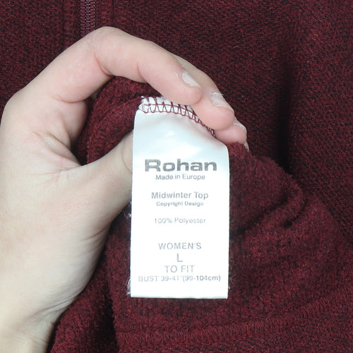 Rohan Women's Burgundy 1/2 Zip Pullover Fleece Sweatshirt L