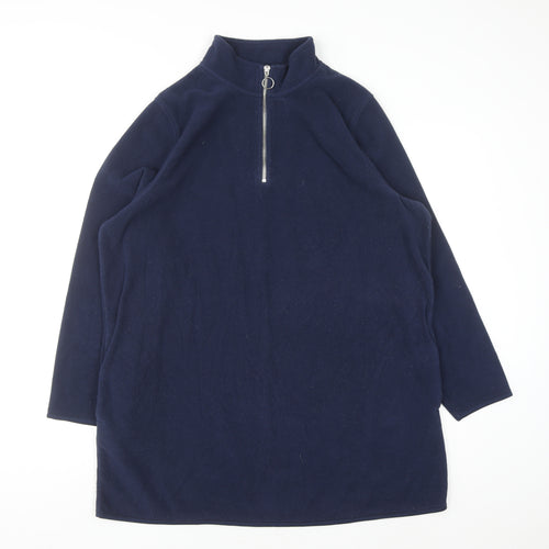 TU Woman Navy Fleece 1/2 Zip Pullover Sweatshirt Size 20