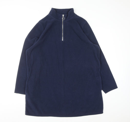 TU Woman Navy Fleece 1/2 Zip Pullover Sweatshirt Size 20