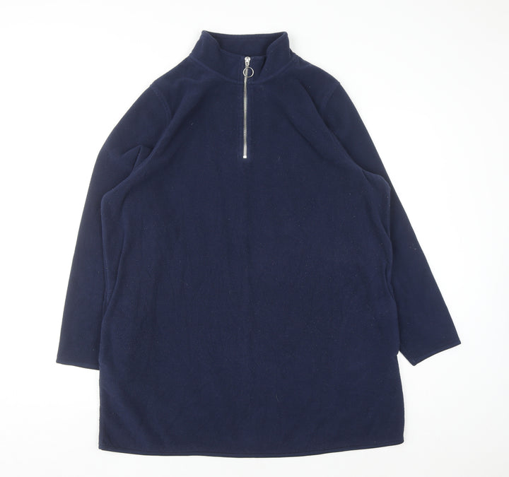 TU Woman Navy Fleece 1/2 Zip Pullover Sweatshirt Size 20
