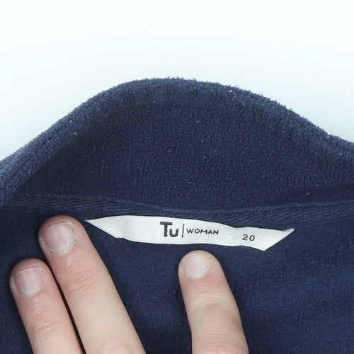 TU Woman Navy Fleece 1/2 Zip Pullover Sweatshirt Size 20