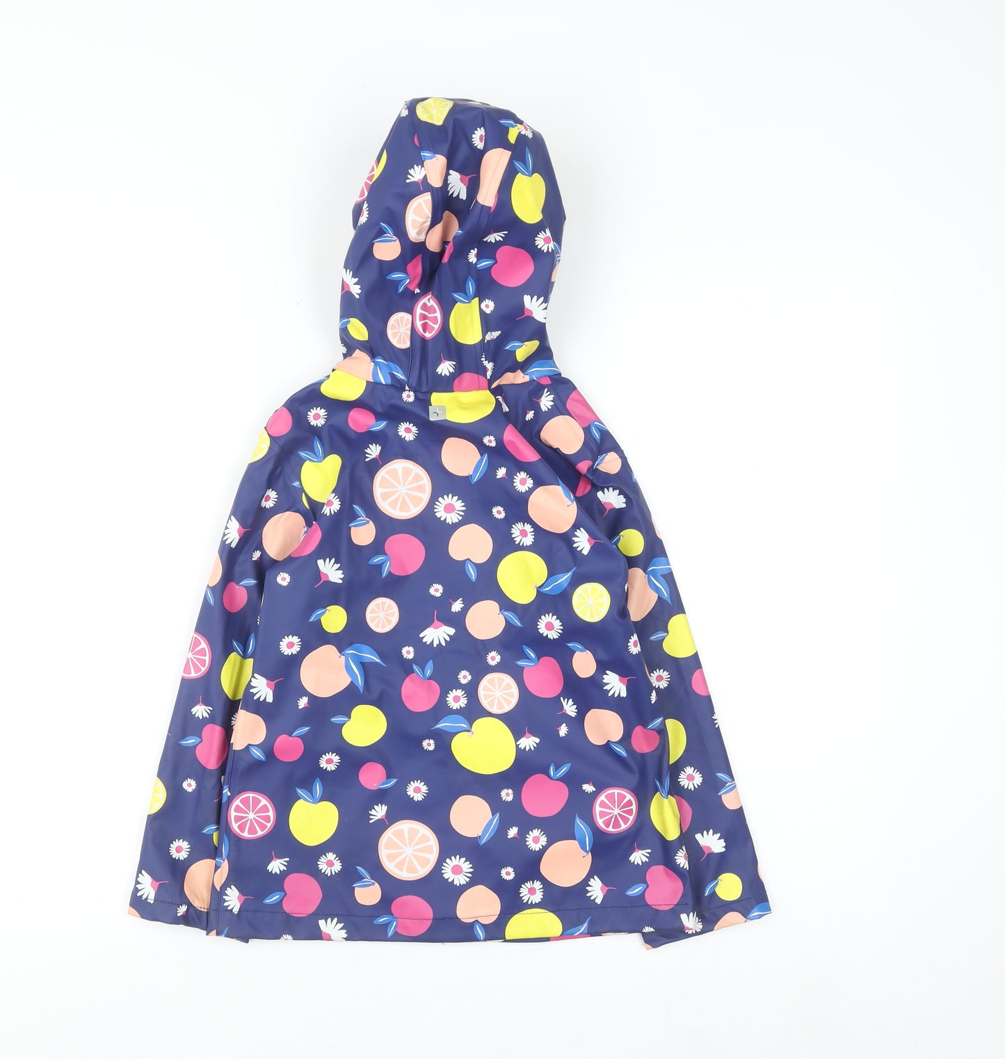 Mountain Warehouse Girls Blue Fruit Print Waterproof Hooded Rain Coat 5-6 Years