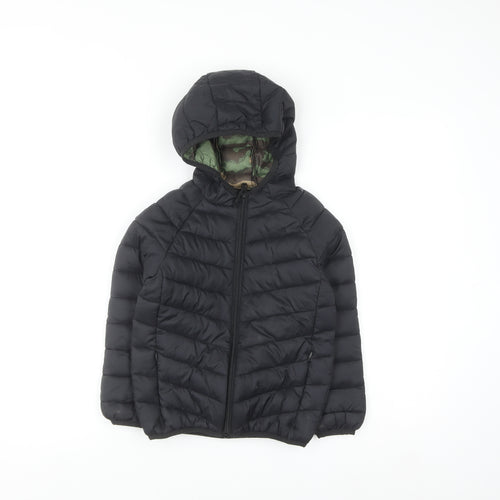 Marks and Spencer Boys Black Hooded Puffer Jacket 4-5 Years