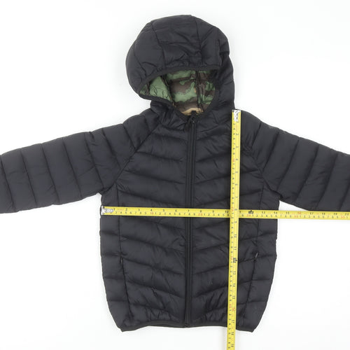 Marks and Spencer Boys Black Hooded Puffer Jacket 4-5 Years
