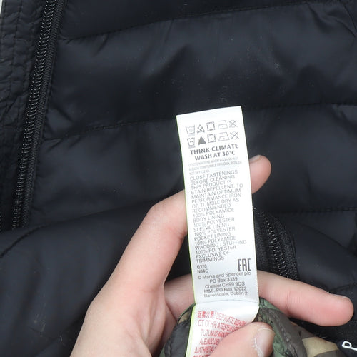 Marks and Spencer Boys Black Hooded Puffer Jacket 4-5 Years