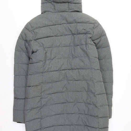 Peter Storm Women's Grey Size 12 Long Puffer Coat with Hood