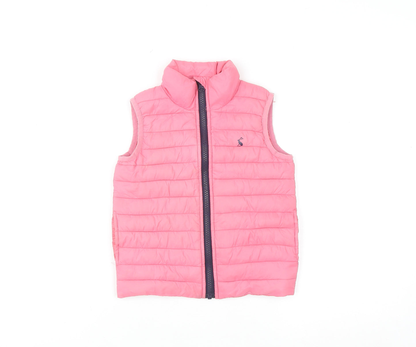 Joules Girls Pink Puffer Waistcoat 3 Years Quilted Lightweight Zip Gilet