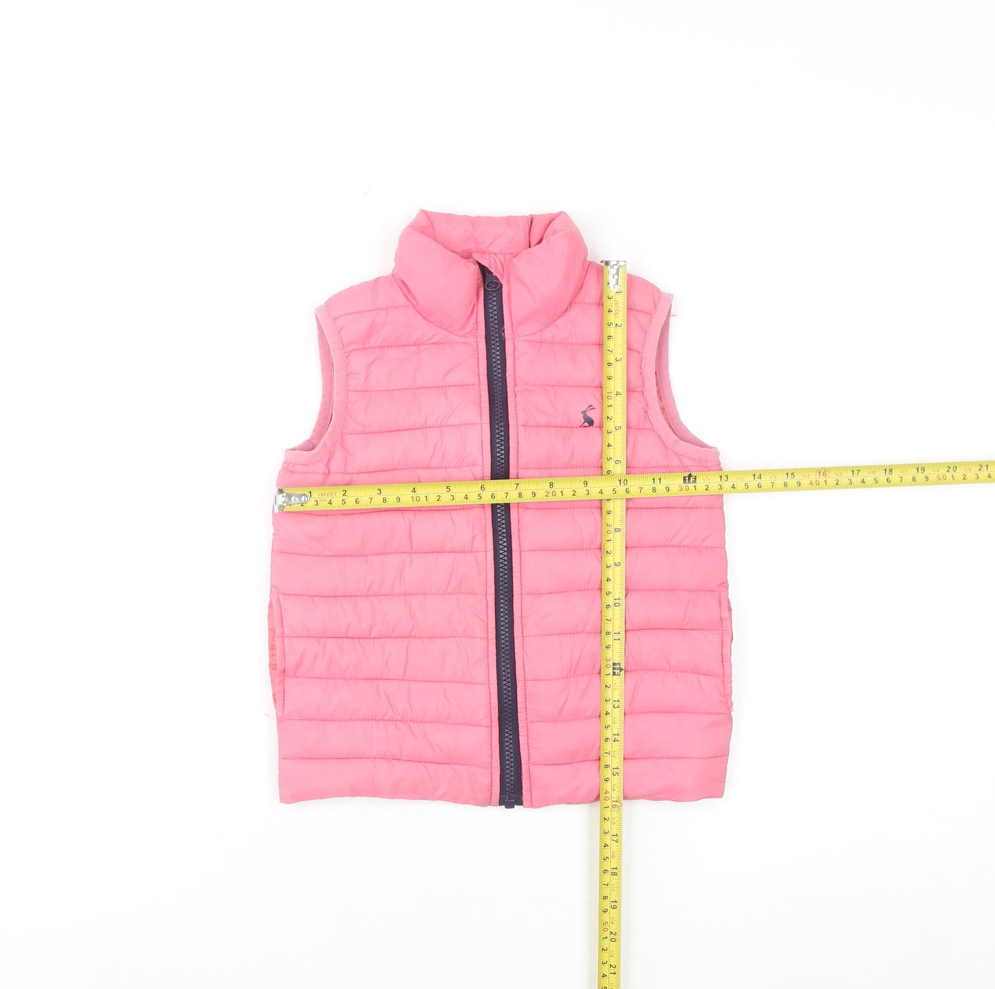 Joules Girls Pink Puffer Waistcoat 3 Years Quilted Lightweight Zip Gilet