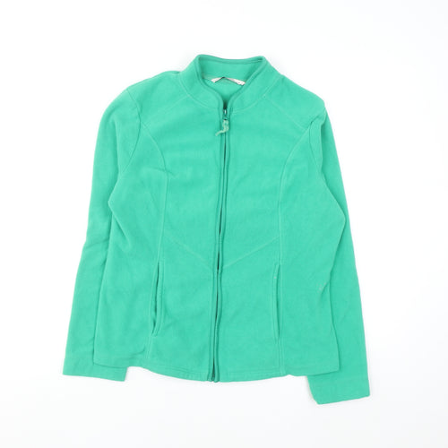 Tu Women Green Fleece Full Zip Sweatshirt Size 14