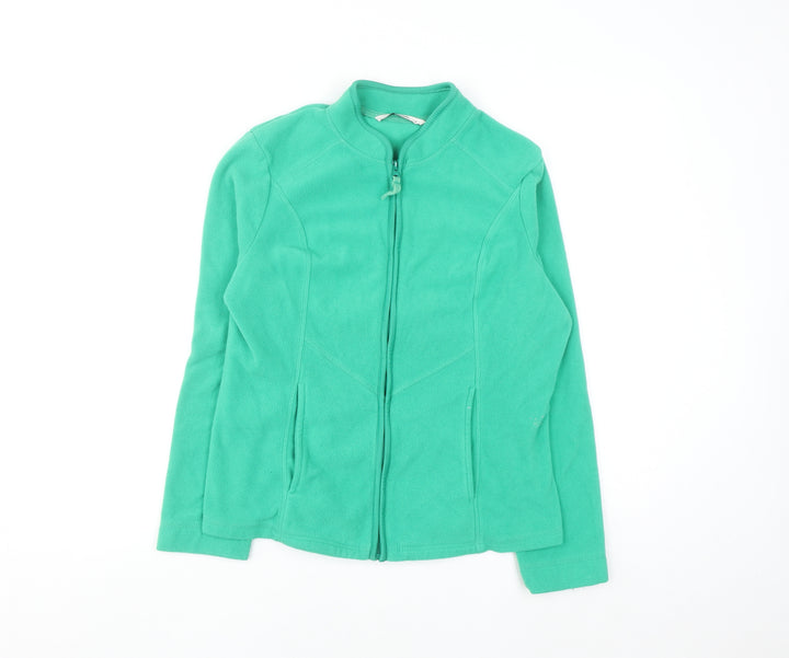 Tu Women Green Fleece Full Zip Sweatshirt Size 14