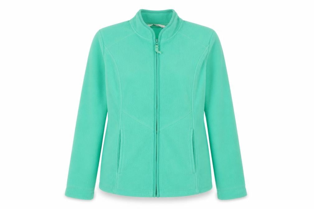 Front view of Tu Women Green Fleece Full Zip Sweatshirt, size 14