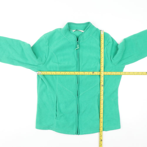 Tu Women Green Fleece Full Zip Sweatshirt Size 14