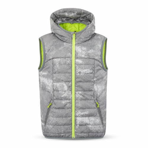 Decathlon Boys Grey Hooded Puffer Bodywarmer 8 Years Lightweight Outdoor Vest