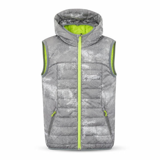 Decathlon Boys Grey Hooded Puffer Bodywarmer 8 Years Lightweight Outdoor Vest