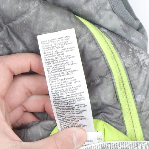Decathlon Boys Grey Hooded Puffer Bodywarmer 8 Years Lightweight Outdoor Vest