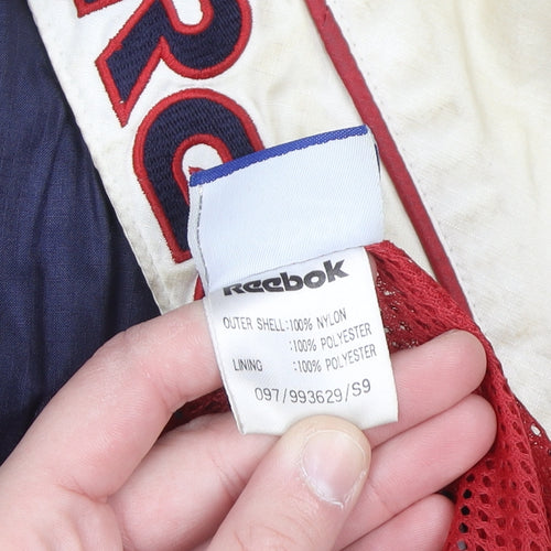Reebok Men's Blue Windbreaker Sports Jacket Size S 90s Retro Style