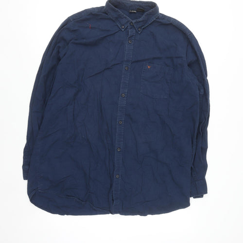 UP2 Fashion Men's Blue 2XL Cotton Button-Up Long Sleeve Shirt