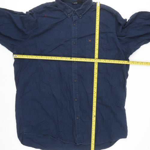 UP2 Fashion Men's Blue 2XL Cotton Button-Up Long Sleeve Shirt