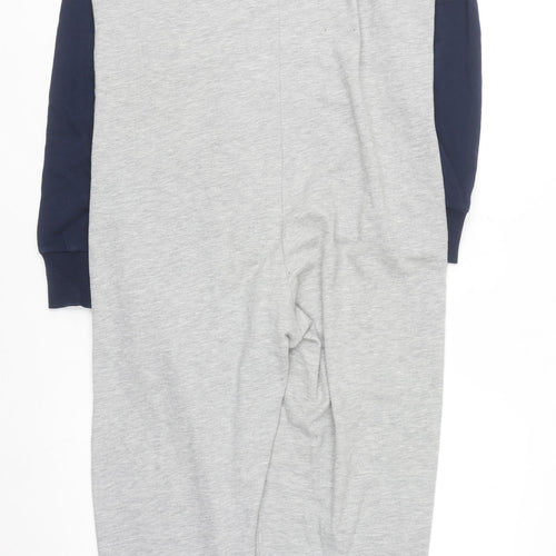 Next Men’s Grey & Navy Fair Isle Hooded Onesie Small Cotton Blend